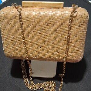 Urban Expressions Tan Gold Woven Wristlet